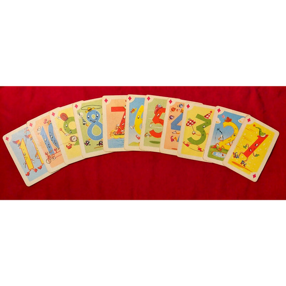 1950s Whitman Peter Pan CRAZY 8s Mini Card Game + Box Full Set No Instructions - Picture 4 of 13